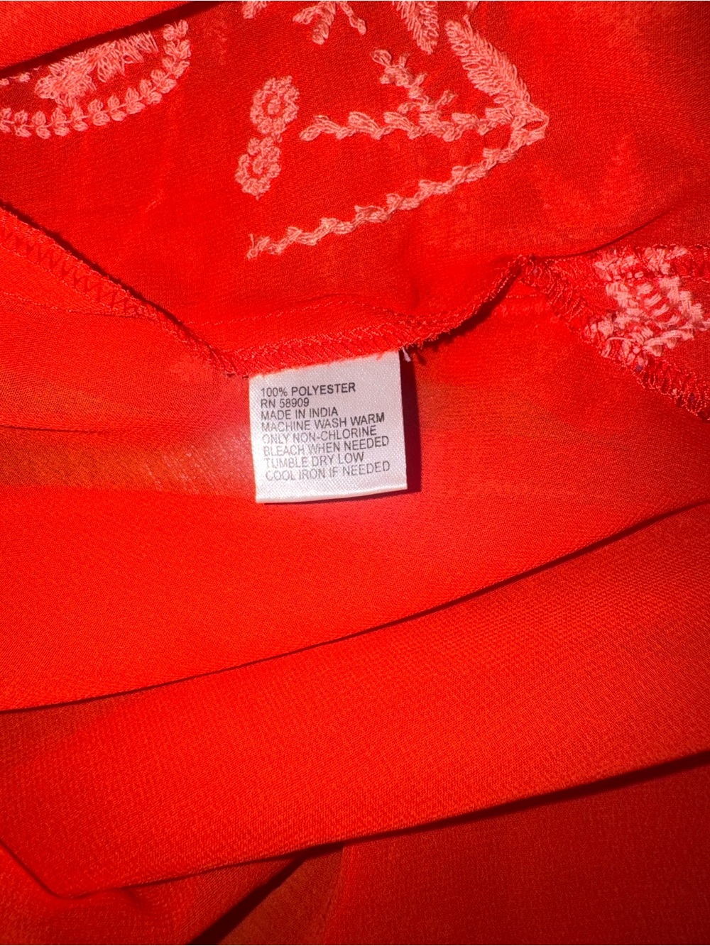 Bright Orange Embroidered V-Neck coverup Top by Antonio Melani - Picture 8 of 9